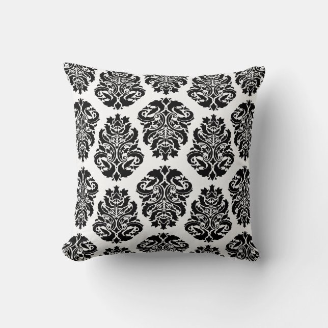 Almofada Chic Black Damask (Frente)