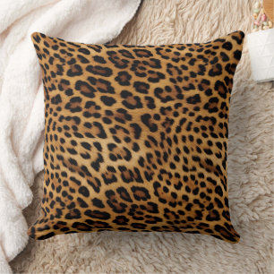Almofada Chic Brown Leopardo Imprime Rosa Dourado