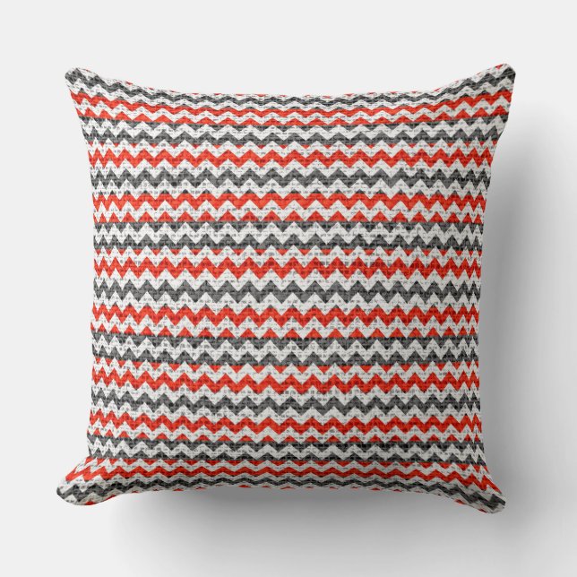 Almofada Chic Chevron Burlap Rustic #26 (Frente)