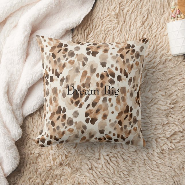 Almofada Chic Cream Brown Leopardo Impressão Animal (Cobertor)