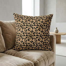 Almofada Chic Leopard Print Cheetah Spots Brown Black