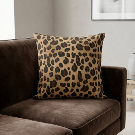 Almofada Chic Leopard Print Cheetah Spots Brown Black