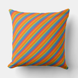 Almofada Chic Marigold Orange, Blue, Green Stripes