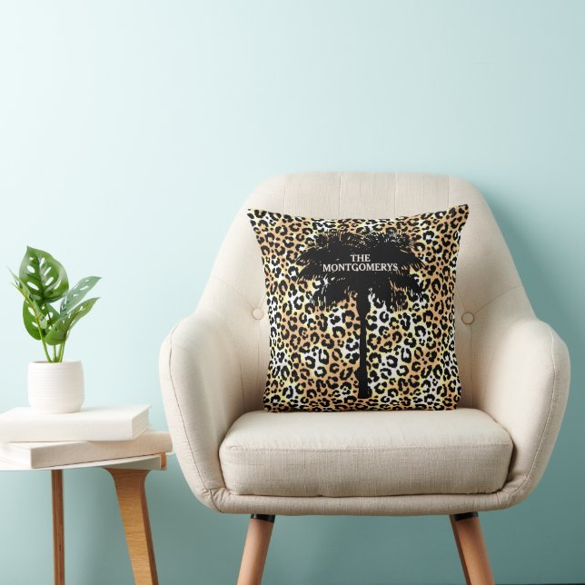 Almofada Chic Palm Tree on Leopard Print (Cadeira)