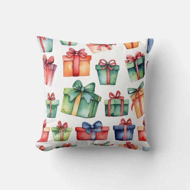 Almofada Chic Sazonal Tradicional Elegante Vermelho e Branc (Frente)