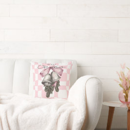 Almofada Chic Vintage - Xadrez Rosa Natal