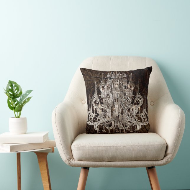 Almofada Chic Wood Grain - França Crystal Chandelier (Cadeira)