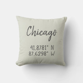 Almofada Chicago GPS Coordena Longitude Latitude