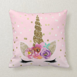 Almofada Chifre de Unicórnio Moderno Floral Tendência Confe