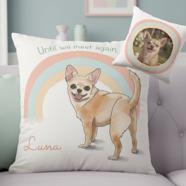 Almofada Chihuahua Custom Pillow – Rainbow Bridge Memorial  (Criador carregado)