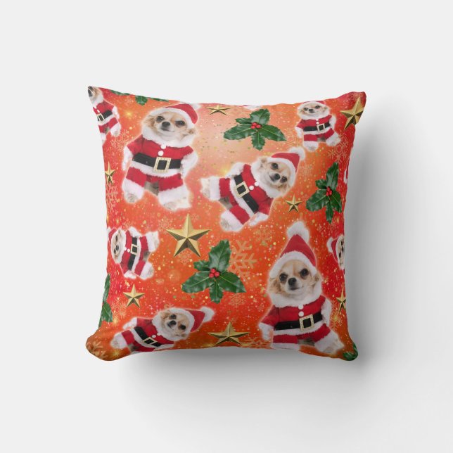 Almofada Chihuahua de Natal (Frente)