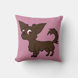 Almofada Chihuahua do chocolate com cabelo longo