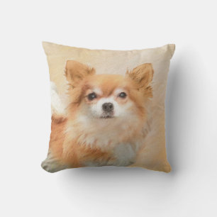 Almofada Chihuahua Pintura De Cachorro De Cabelo Longo