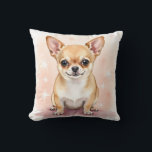 Almofada Chihuahua Watercolor Sparkle Burst Art<br><div class="desc">A cute Chihuahua portrait in a soft watercolor style with a playful sparkle burst background. This design captures personality, charm, and a fun aesthetic—perfect for dog lovers and stylish decor.</div>