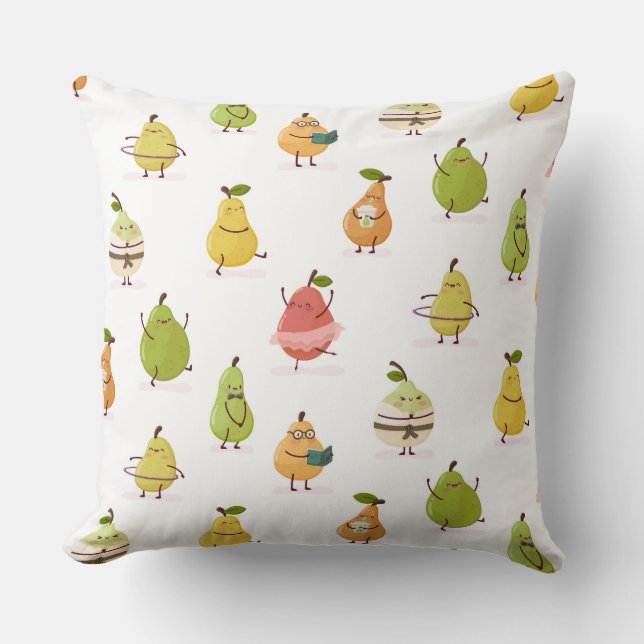 Almofada Children's pattern of fun pears (Frente)