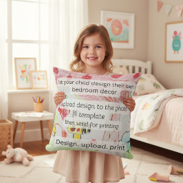 Almofada Childs Artwork Colorful Abstract Kids Drawing 