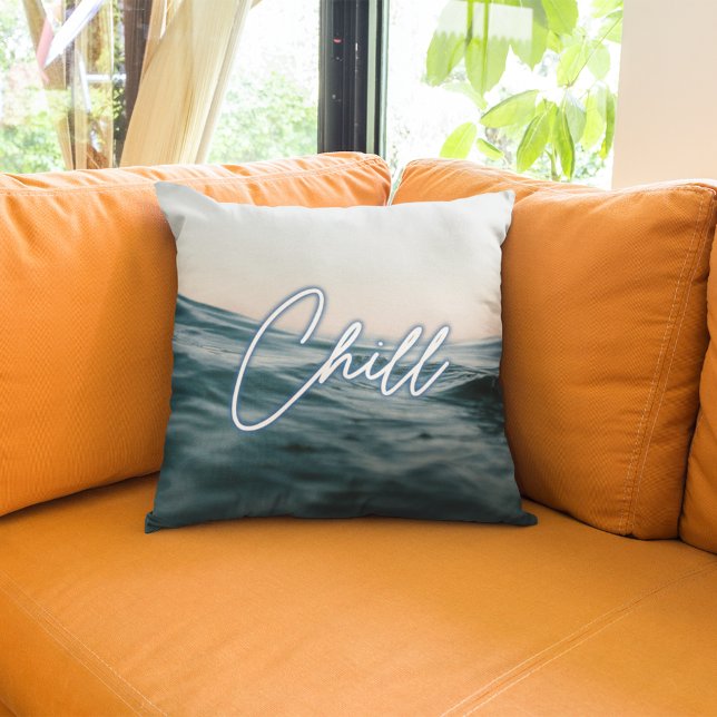 Almofada Chill Beach House Ocean Wave (Chill Beach House Ocean Wave Throw Pillow)
