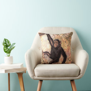 Almofada Chimpanzé Macaco por Swan CE, Animais Selvagens Vi