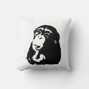 Almofada Chimpanzé Pop de Arte Negra
