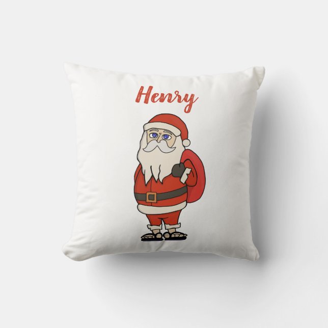 Almofada Chinelos de Natal do Papai Noel Personalizado (Frente)