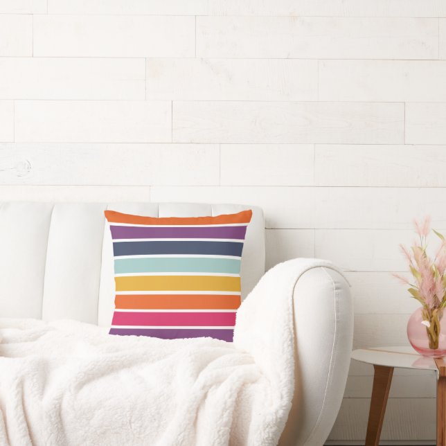 Almofada Chinelos de padrão riscado colorido e colorido (Sofá)