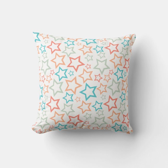 Almofada Chinelos de Verão Estrelas Pastel Retro Fofos (Frente)