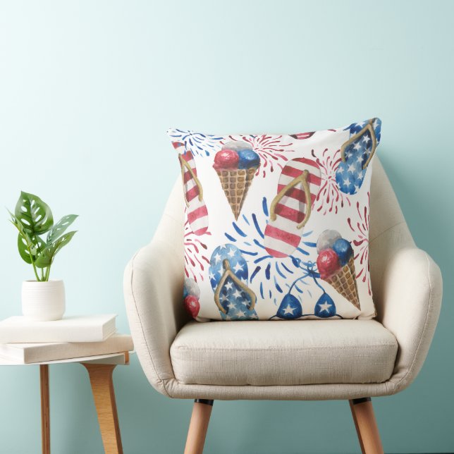 ALMOFADA CHINELOS PATRIÓTICOS BRANCOS VERMELHOS SORVETE (Cadeira)