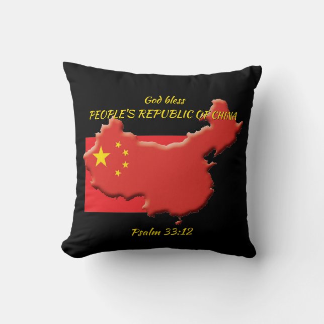 Almofada CHINÊS FLAG MAP China Scripting Custom BLACK (Frente)