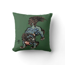 Chinês Vintage Leão Shi em Verde Caçador