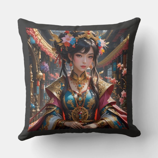 Almofada Chinese Lady Throw Pillow (Verso)