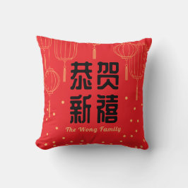 Almofada Chinese New Year Blessing Throw Pillow