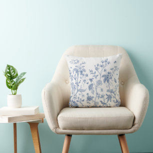 Almofada Chinoiserie azul e branca clássica