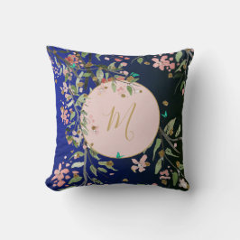 Almofada Chinoiserie Dourada Elegante de Marinho Floral