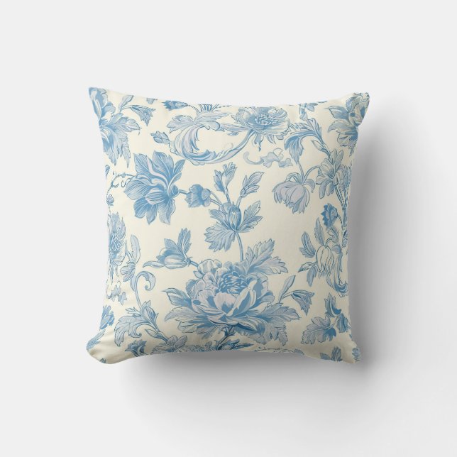 Almofada Chinoiserie Floral Azul Claro (Frente)