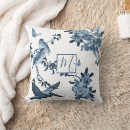Almofada Chinoiserie Floral Na moda Monograma