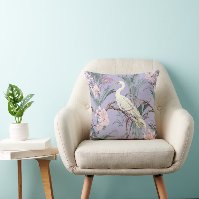 Almofada Chinoiserie Lavanda Floral Egret (Cadeira)