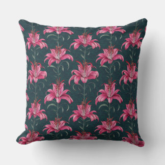 Almofada Chinoiserie Pink Lily Motif Pattern