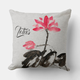 Almofada Chinoiserie Vintage Tinta Cintilação Pintura Flora