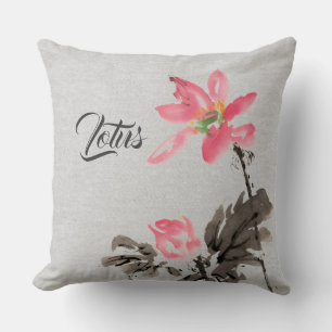 Almofada Chinoiserie Vintage Tinta Cintilação Pintura Flora