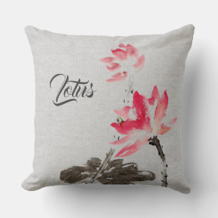 Almofada Chinoiserie Vintage Tinta Cintilação Pintura Flora