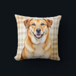 Almofada Chinook Watercolor Woven Texture Art<br><div class="desc">A warm Chinook portrait in a soft watercolor style with a woven texture background. This design captures strength, comfort, and a cozy aesthetic—perfect for dog lovers and rustic decor.</div>