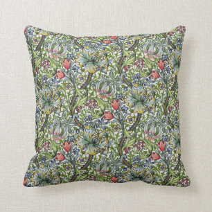 Almofada Chintz floral do lírio dourado de William Morris