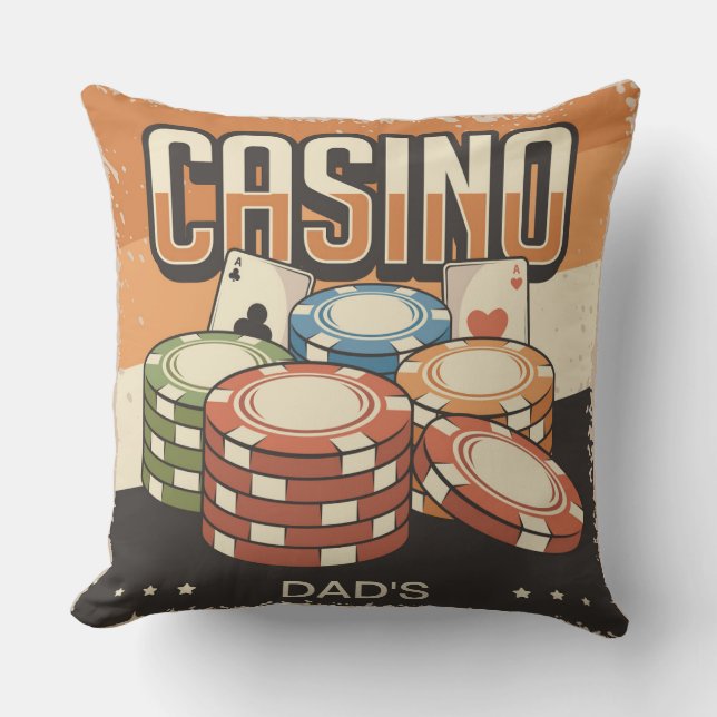 Almofada Chips do dia de os pais Casino Poker (Frente)