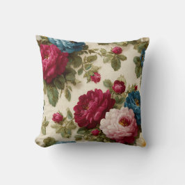 Almofada Chique Botânico Vintage Rosas Rústicas Decorativas