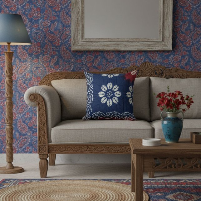 Almofada Chique contemporâneo elegante sofisticado azul mod (Criador carregado)