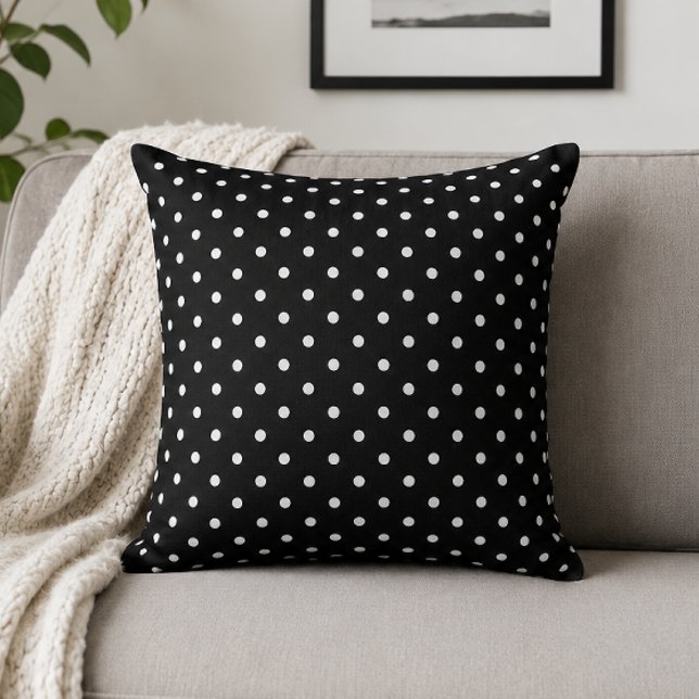 Almofada Chique Pontos Pretos Minimalistas (Criador carregado)