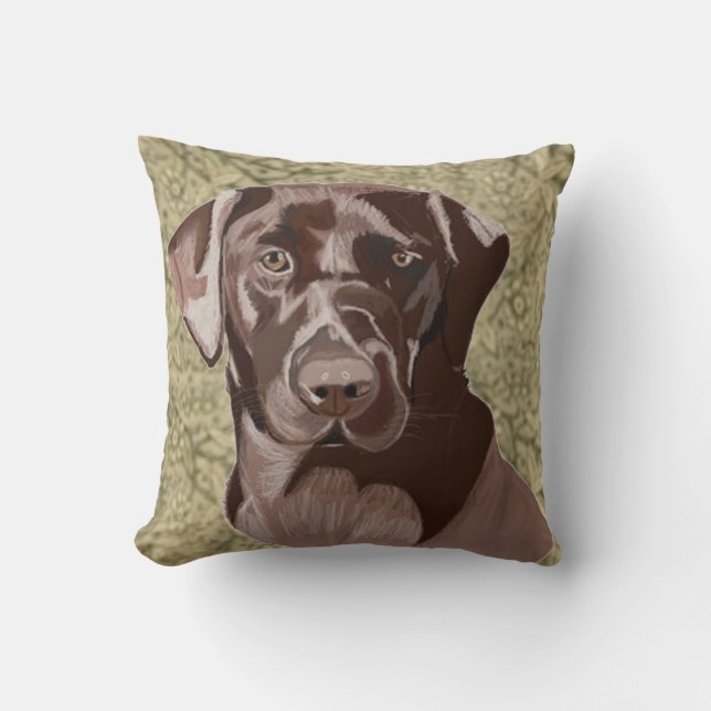Almofada Chocolate Brown Labrador (Frente)