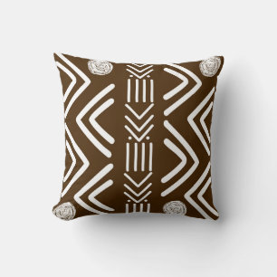 Almofada Chocolate Castanho Africano Bogolan Design