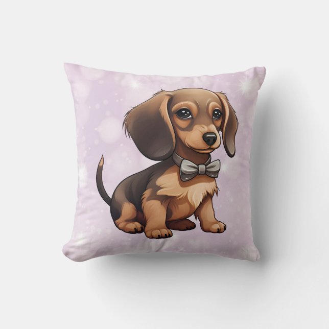 Almofada Chocolate e Tan Dachshund (Frente)