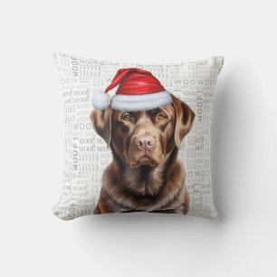Almofada Chocolate Engraçado Labrador Cachorro de Retriever